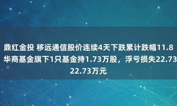 鼎红金投 移远通信股价连续4天下跌累计跌幅11.85%，华商基金旗下1只基金持1.73万股，浮亏损失22.73万元