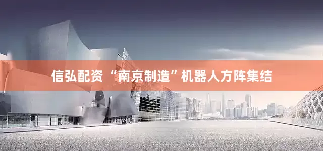 信弘配资 “南京制造”机器人方阵集结
